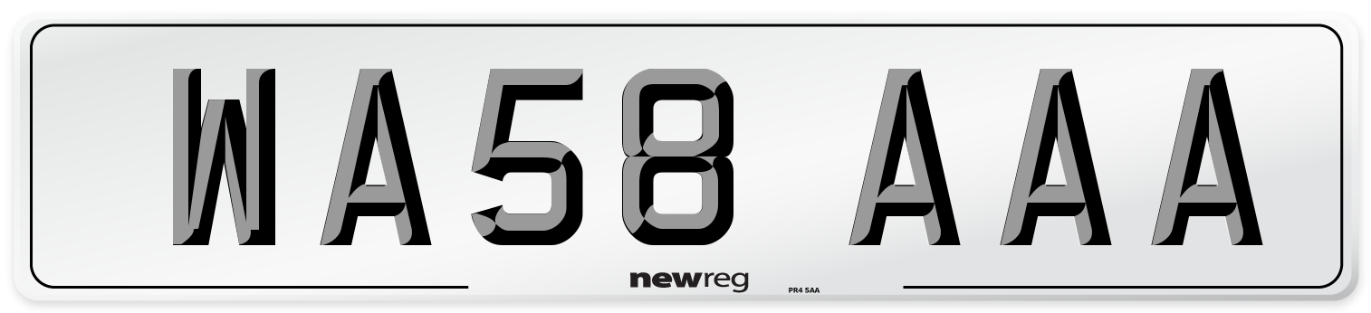 WA58 AAA Number Plate from New Reg